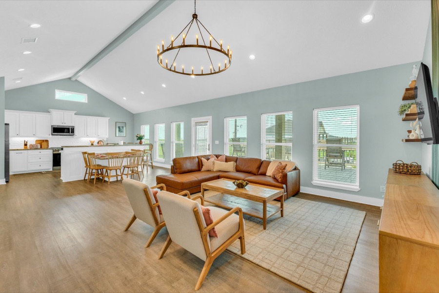 Open-plan living and dining room