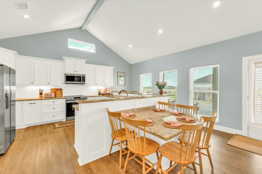 Kitchen island and dining table